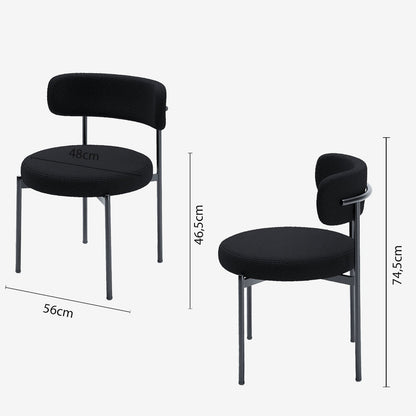 Lot de 2 chaises de table bouclette grise anthracite Scarlett
