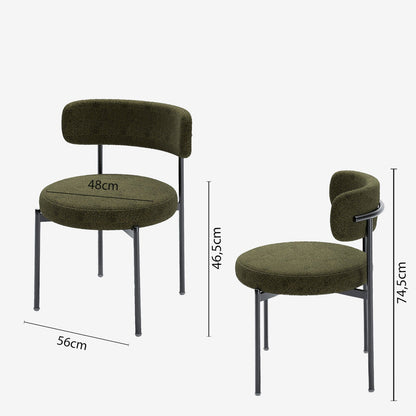 Lot de 2 chaises de table velours vert Scarlett