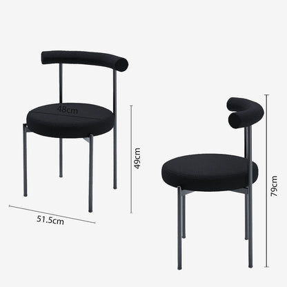 Lot de 2 chaises de salle à manger design moderne, bouclette grise anthracite Julia
