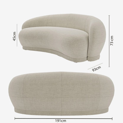 Canapé design tissu beige Bianca