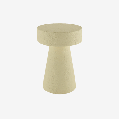 Table d'appoint circulaire en magnésie crème Marguerite