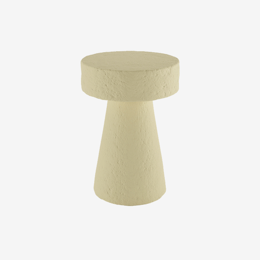 Table d'appoint circulaire en magnésie crème Marguerite