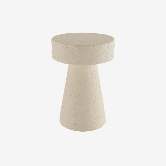 Table d'appoint circulaire en magnésie crème mouchetée rose Marguerite