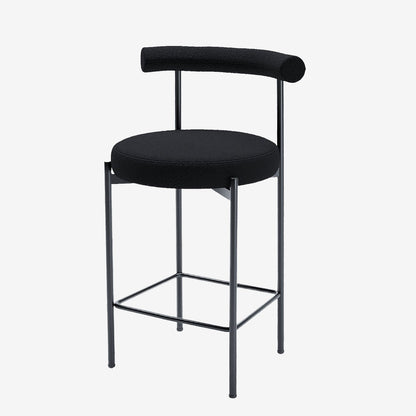Lot de 2 chaises de bar bouclette grise anthracite Charlotte