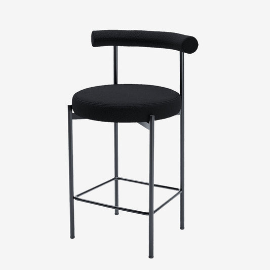 Lot de 2 chaises de bar bouclette grise anthracite Charlotte