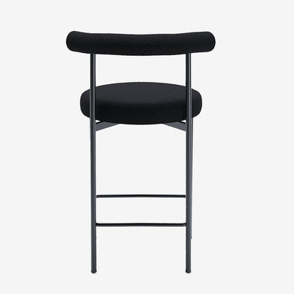 Lot de 2 chaises de bar bouclette grise anthracite Charlotte