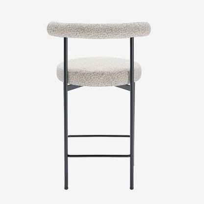 Lot de 2 chaises de bar bouclette grise et blanche Charlotte