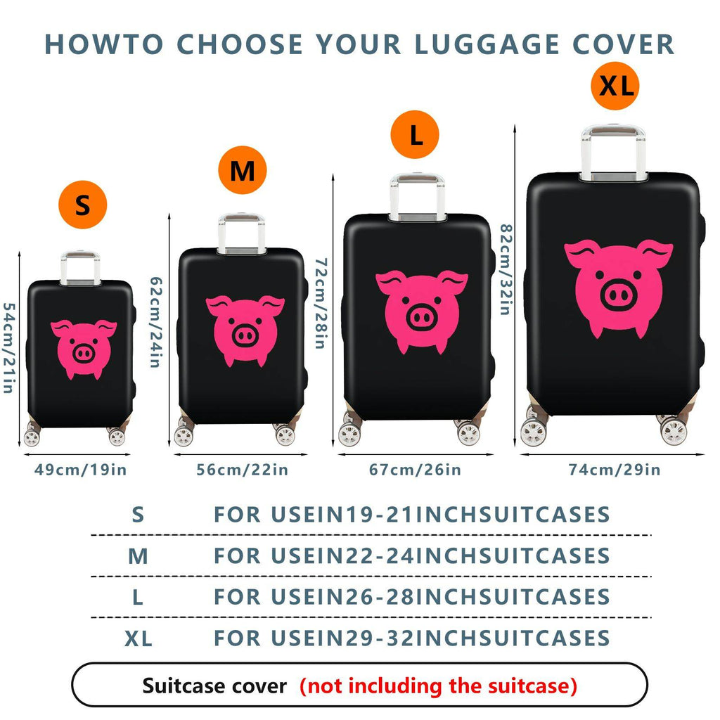 1-Piece Animal Pink Pig Decorative Travel  Suitcase Luggage Cover, Stretch Protective Sleeve