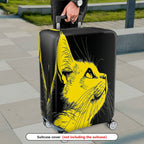 1-Piece Yellow Cat Artistic Stylish Unique Creative Modern  Suitcase Luggage Cover, Stretch Protective Sleeve