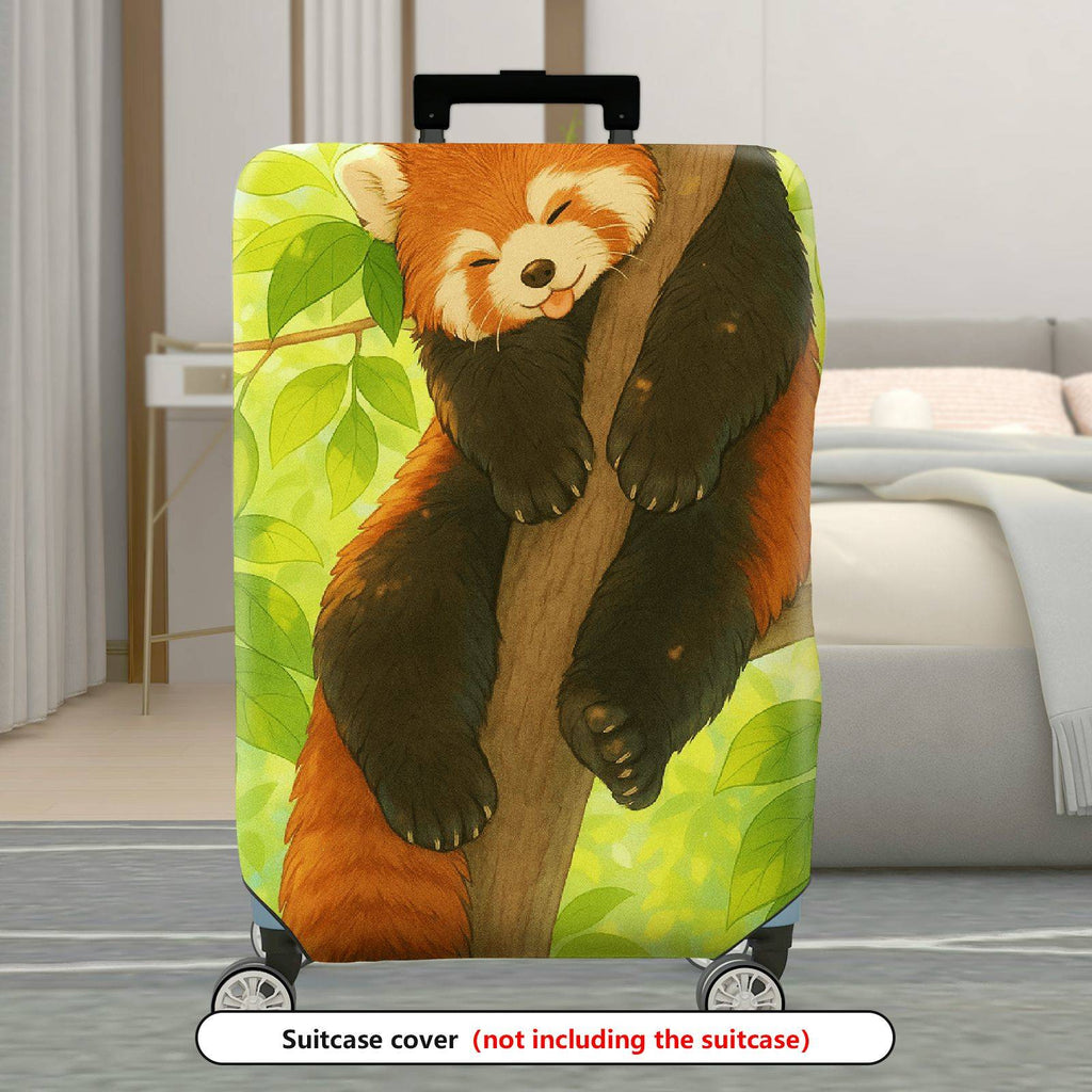 1-Piece Cute Red Panda Tree Leaves Nature Animal  Suitcase Luggage Cover, Stretch Protective Sleeve