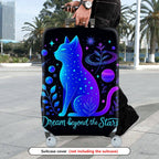 1-Piece Galaxy Cat Starry Night Cosmic Space Dream  Suitcase Luggage Cover, Stretch Protective Sleeve