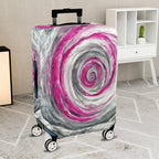 1-Piece Abstract Swirl Pink Gray Artistic Spiral  Suitcase Luggage Cover, Stretch Protective Sleeve