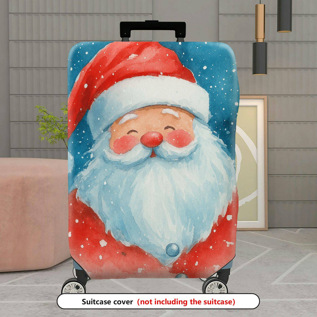 1-Piece Santa Claus Christmas Winter Snow Holiday  Suitcase Luggage Cover, Stretch Protective Sleeve