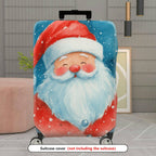 1-Piece Santa Claus Christmas Winter Snow Holiday  Suitcase Luggage Cover, Stretch Protective Sleeve