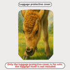 1-Piece Cute Animal Pastoral Nature Buffalo Travel  Suitcase Luggage Cover, Stretch Protective Sleeve