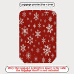1-Piece Red White Snowflake Christmas Holiday Winter Pattern  Suitcase Luggage Cover, Stretch Protective Sleeve