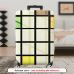 1-Piece Modern Art Geometric Multicolor Checkered Graphic  Suitcase Luggage Cover, Stretch Protective Sleeve