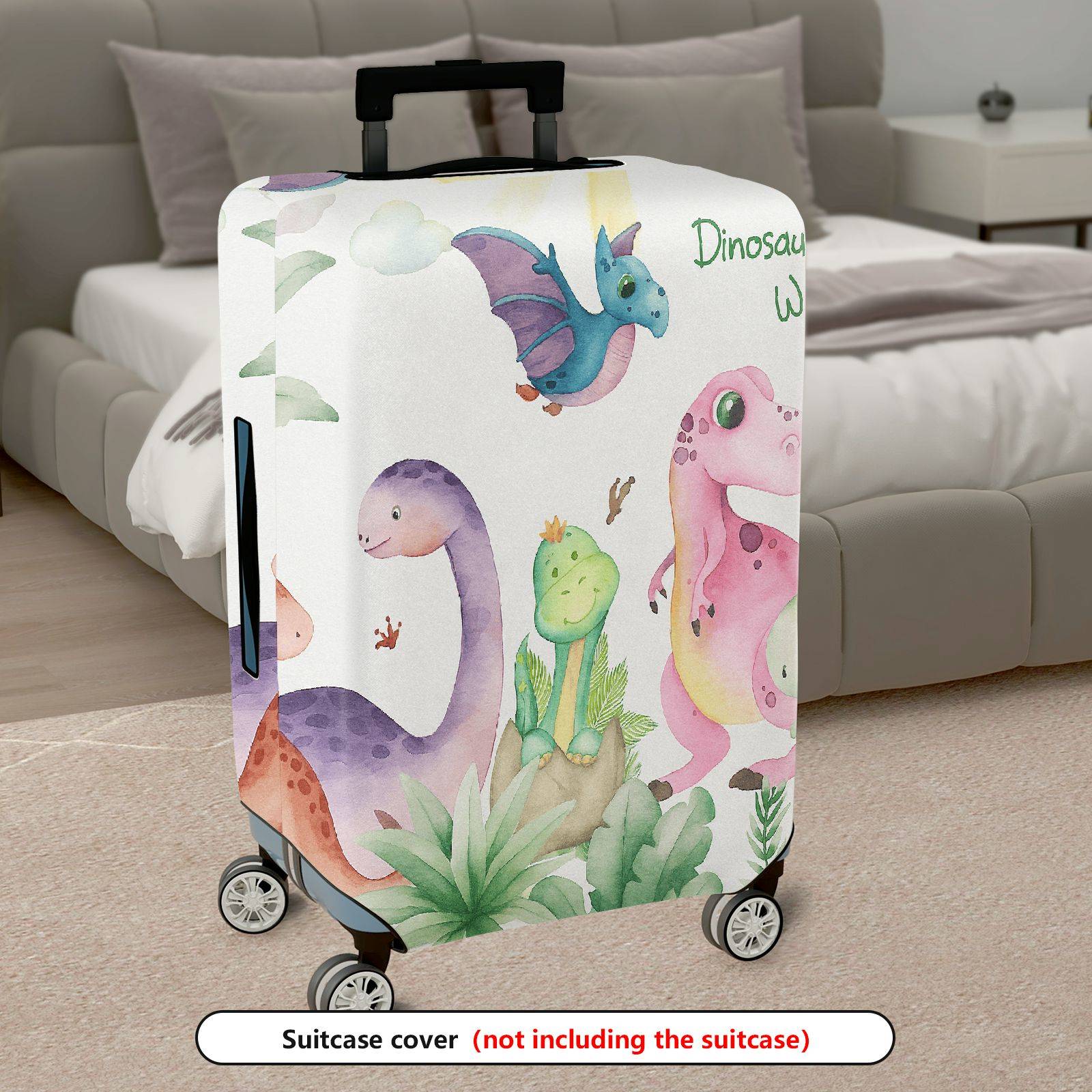1-Piece Colorful Dinosaur Plant Animal Cute  Suitcase Luggage Cover, Stretch Protective Sleeve