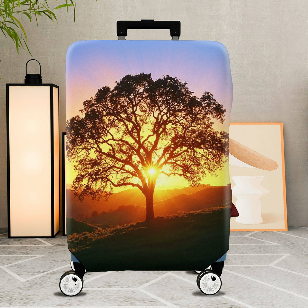 1-Piece Sunrise Tree Nature Landscape Scenery Sunset  Suitcase Luggage Cover, Stretch Protective Sleeve