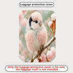 1-Piece Cute Bird Pink Floral Spring Winter Nature  Suitcase Luggage Cover, Stretch Protective Sleeve