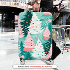 1-Piece Christmas Tree Festive Winter Holiday Pattern  Suitcase Luggage Cover, Stretch Protective Sleeve