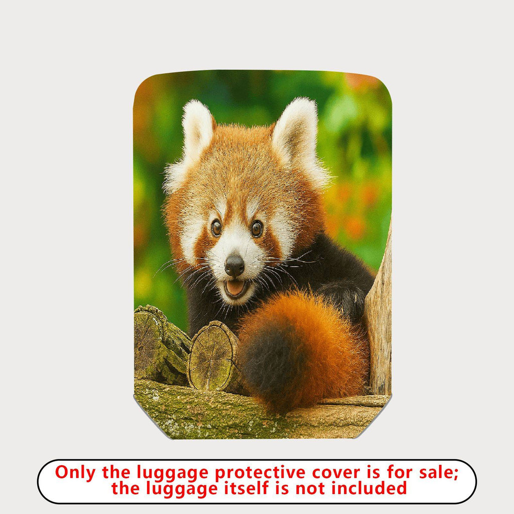 1-Piece Cute Red Panda Forest Animal Nature Green Tree  Suitcase Luggage Cover, Stretch Protective Sleeve