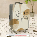 1-Piece Abstract Geometric Minimalist Beige Artistic Modern  Suitcase Luggage Cover, Stretch Protective Sleeve