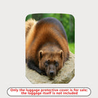1-Piece Animal Nature Wildlife Forest Cute Wolverine  Suitcase Luggage Cover, Stretch Protective Sleeve