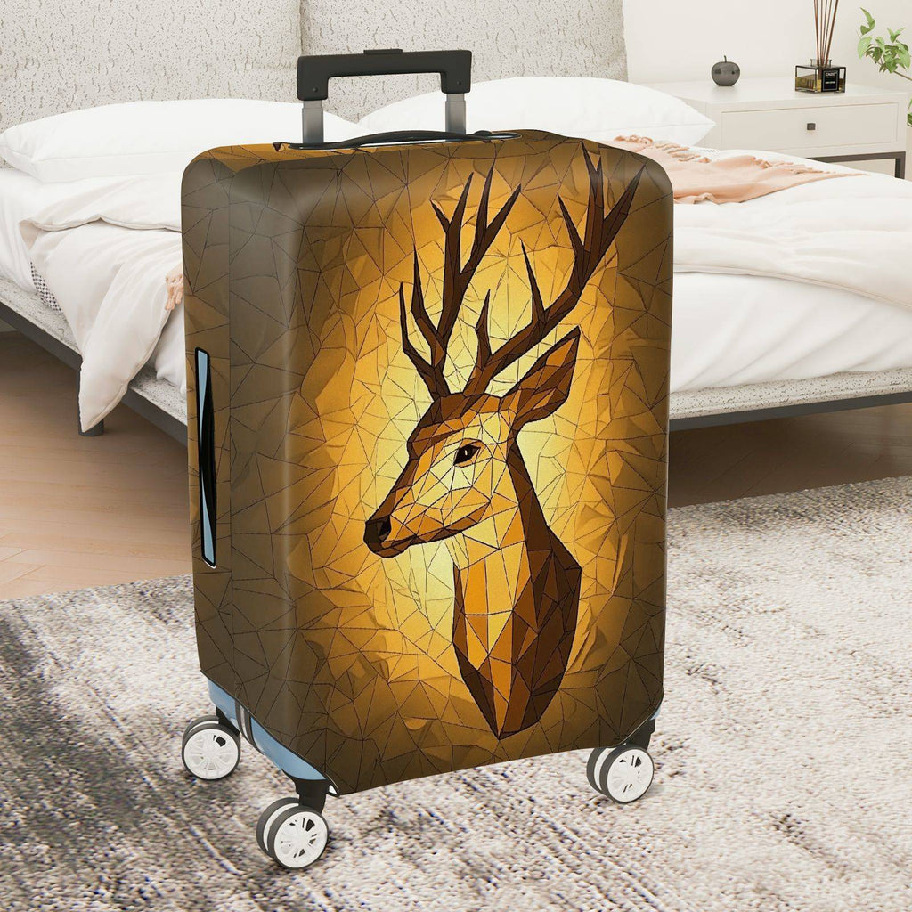1-Piece Geometric Deer Stag Mosaic Abstract Nature Wildlife  Suitcase Luggage Cover, Stretch Protective Sleeve