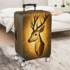 1-Piece Geometric Deer Stag Mosaic Abstract Nature Wildlife  Suitcase Luggage Cover, Stretch Protective Sleeve