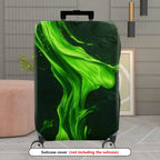 1-Piece Abstract Green Artistic Nature Flow Dynamic Stylish  Suitcase Luggage Cover, Stretch Protective Sleeve