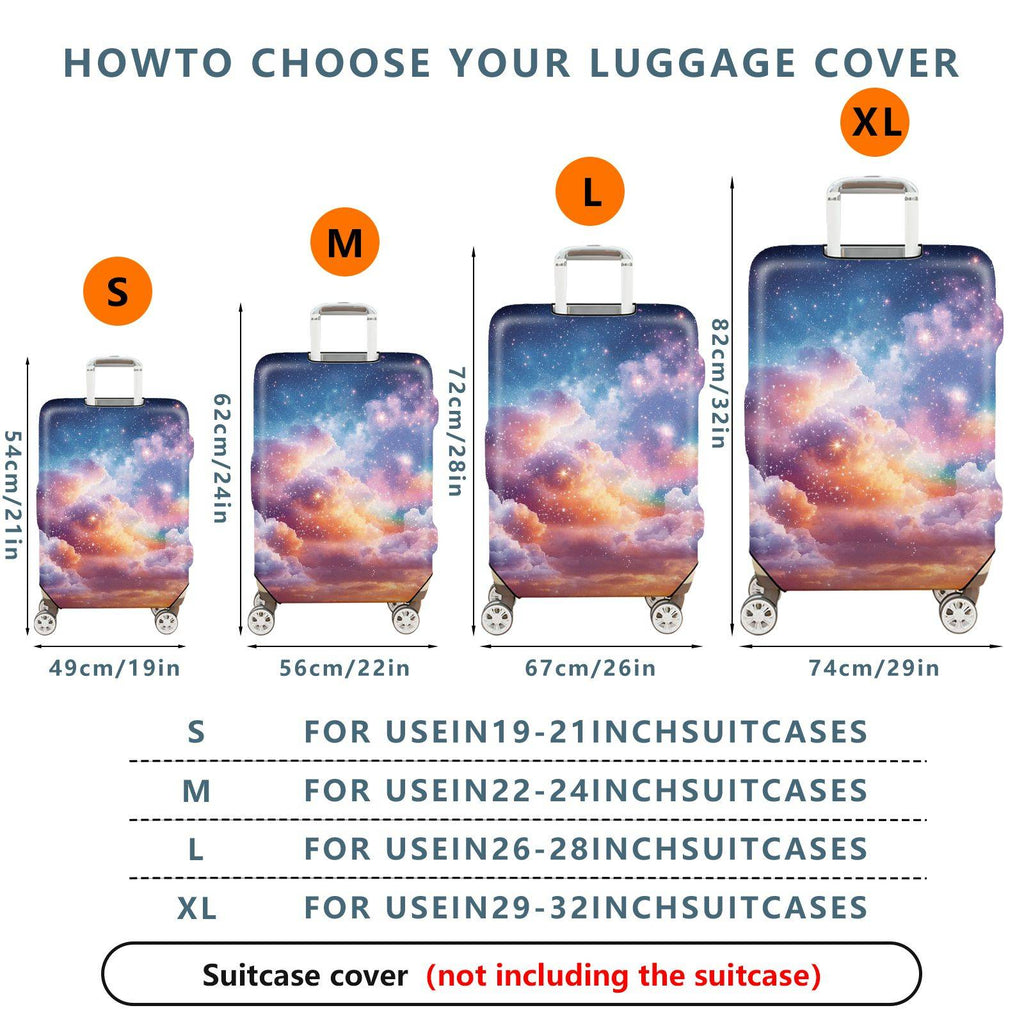 1-Piece Galaxy Stars Clouds Nebula Cosmic Space  Suitcase Luggage Cover, Stretch Protective Sleeve