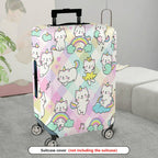 1-Piece Cute  Rainbow Cat Cloud Musical Notes  Suitcase Luggage Cover, Stretch Protective Sleeve