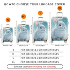1-Piece Rabbit Snow Winter Animal Cute Nature  Suitcase Luggage Cover, Stretch Protective Sleeve