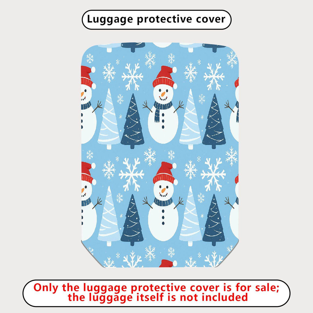 1-Piece Snowman Snowflake Christmas Tree Winter Holiday  Suitcase Luggage Cover, Stretch Protective Sleeve