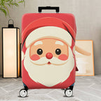 1-Piece Santa Claus Cute Red Christmas Holiday Festive  Suitcase Luggage Cover, Stretch Protective Sleeve