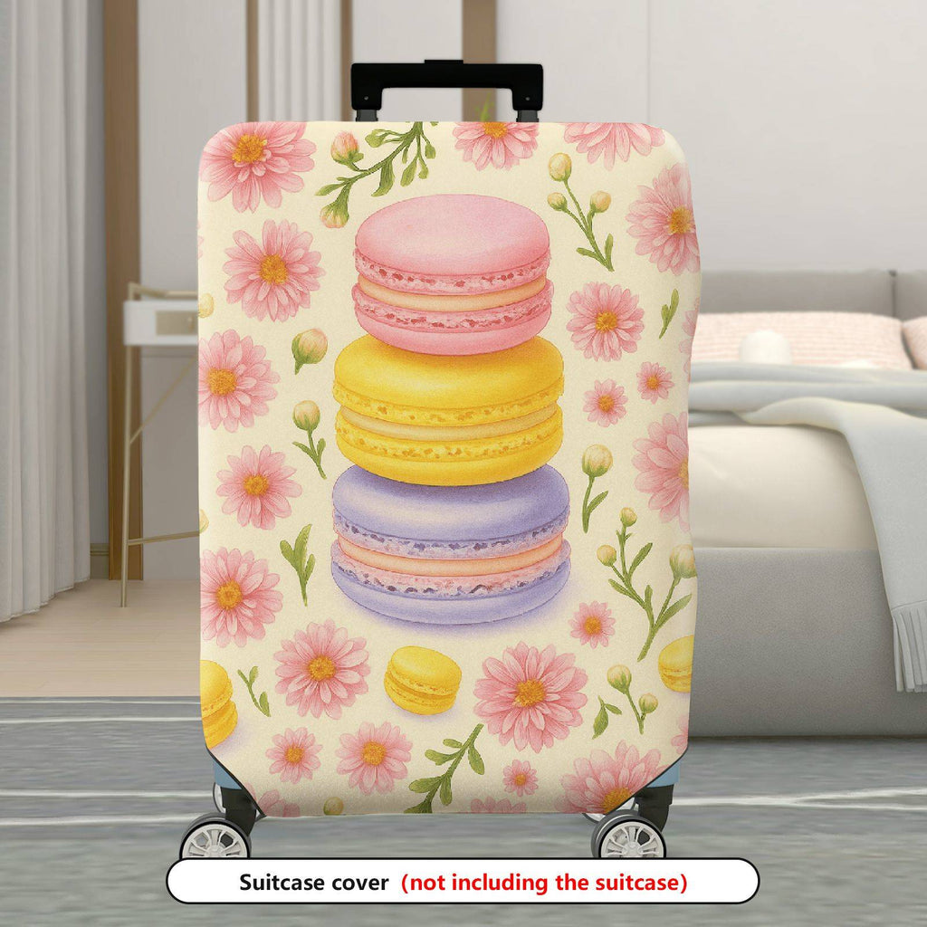 1-Piece Floral Macaron Pastel Cute Colorful Fun  Suitcase Luggage Cover, Stretch Protective Sleeve