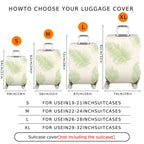 1-Piece Green Leaf Pattern Tropical Nature Travel Holiday  Suitcase Luggage Cover, Stretch Protective Sleeve