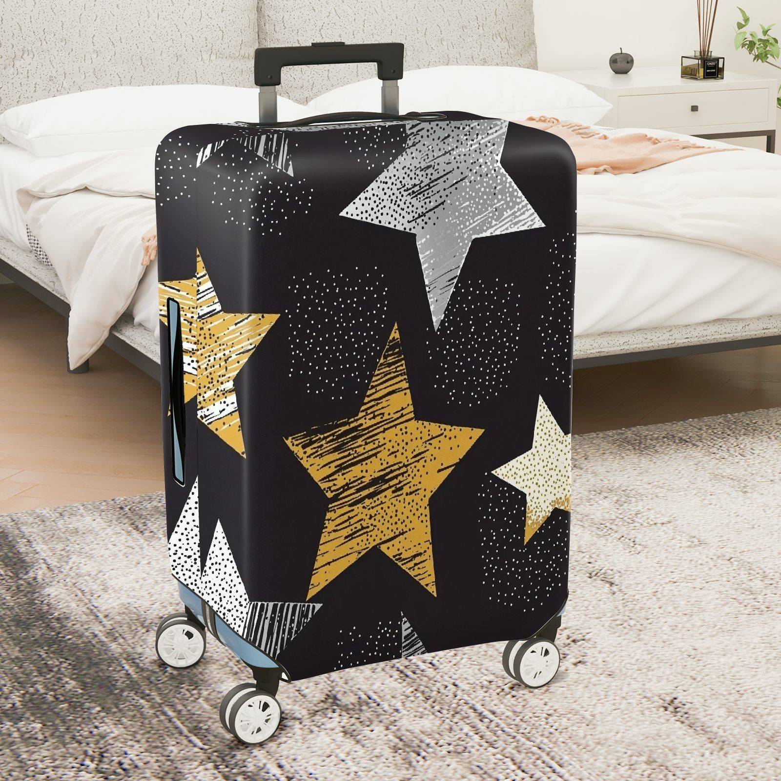 1-Piece Starry Night Celestial Cosmic Galaxy Stellar  Suitcase Luggage Cover, Stretch Protective Sleeve