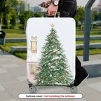 1-Piece Christmas Tree Snow House Holiday Winter  Suitcase Luggage Cover, Stretch Protective Sleeve