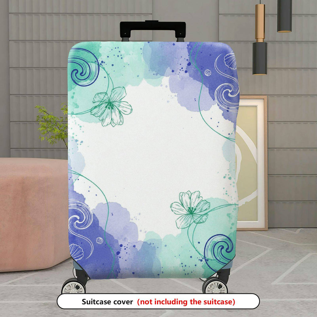 1-Piece Abstract Watercolor Floral Travel Starry  Suitcase Luggage Cover, Stretch Protective Sleeve