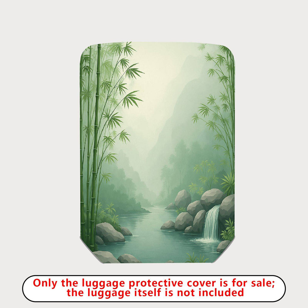 1-Piece Forest River Waterfall Nature Landscape Travel  Suitcase Luggage Cover, Stretch Protective Sleeve