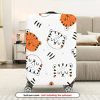 1-Piece Animal Pattern White Black Orange Tiger Stripes  Suitcase Luggage Cover, Stretch Protective Sleeve