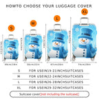 1-Piece Snowman Winter Christmas Holiday Fun Travel  Suitcase Luggage Cover, Stretch Protective Sleeve