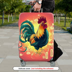 1-Piece Rooster Vibrant Colorful Artistic Bright Energetic  Suitcase Luggage Cover, Stretch Protective Sleeve