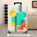 1-Piece Abstract Colorful Geometric Artistic Modern Travel  Suitcase Luggage Cover, Stretch Protective Sleeve