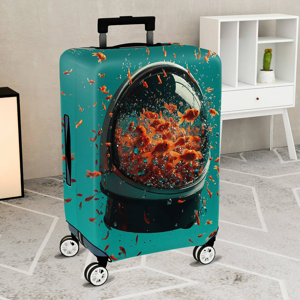 1-Piece Aquarium Fish Water Bubble Creative Lively Colorful  Suitcase Luggage Cover, Stretch Protective Sleeve