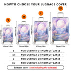1-Piece Moon Forest Landscape Sky Mountain Stream  Suitcase Luggage Cover, Stretch Protective Sleeve