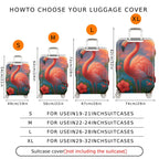1-Piece Tropical Flamingo Sunset Landscape Hibiscus  Suitcase Luggage Cover, Stretch Protective Sleeve