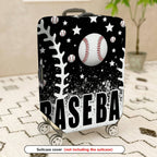1-Piece Baseball Black White Stars Sport Travel Holiday  Suitcase Luggage Cover, Stretch Protective Sleeve